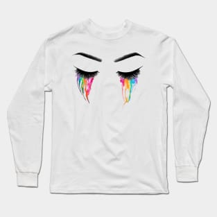 Rainbow Eyes, Closed Eyes Long Sleeve T-Shirt